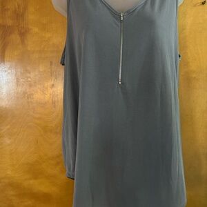 Ladies Charcoal Sleeveless Tank with Zipper